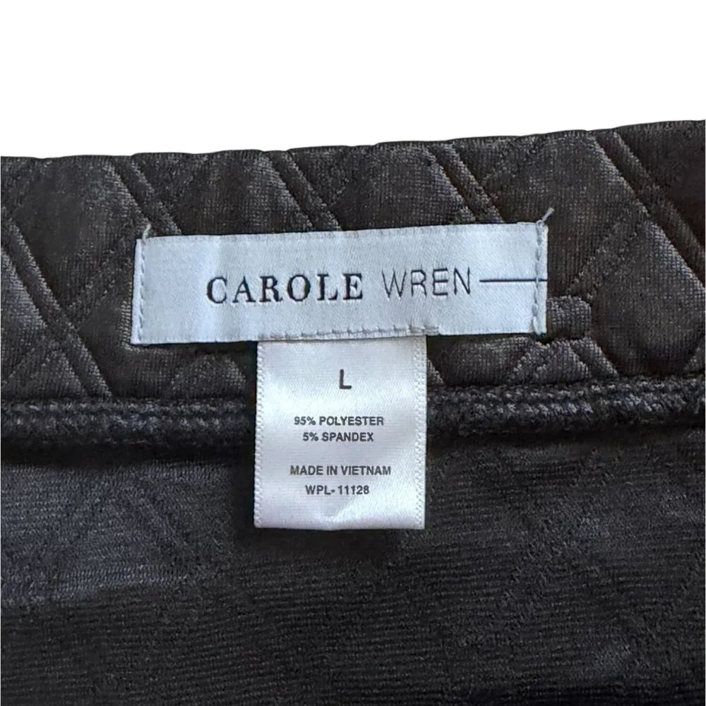 Carole Wren Pleated Quilted Skirt-Black-Size L-GUC